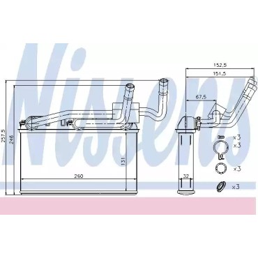 Радиатор отопителя BMW: X5 (E70) 3.0-4.8i/D/xDrive 06-13, X5 (F15/F85) 2.0-4.4i/D/xDrive 13-, X6 (E71/E72) 3.0-4.4i/D/xDrive 07-14, X6 (F16/F86) 2.0-4.4i/D/xDrive 14-