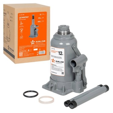 Домкрат бутылочный 12 т, высота подхвата 195 мм, высота подъма 380 мм