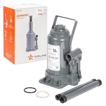 Домкрат бутылочный Домкрат бутылочный 16т (MIN - 210 мм, MAX - 395 мм) (AJ-B-16S)