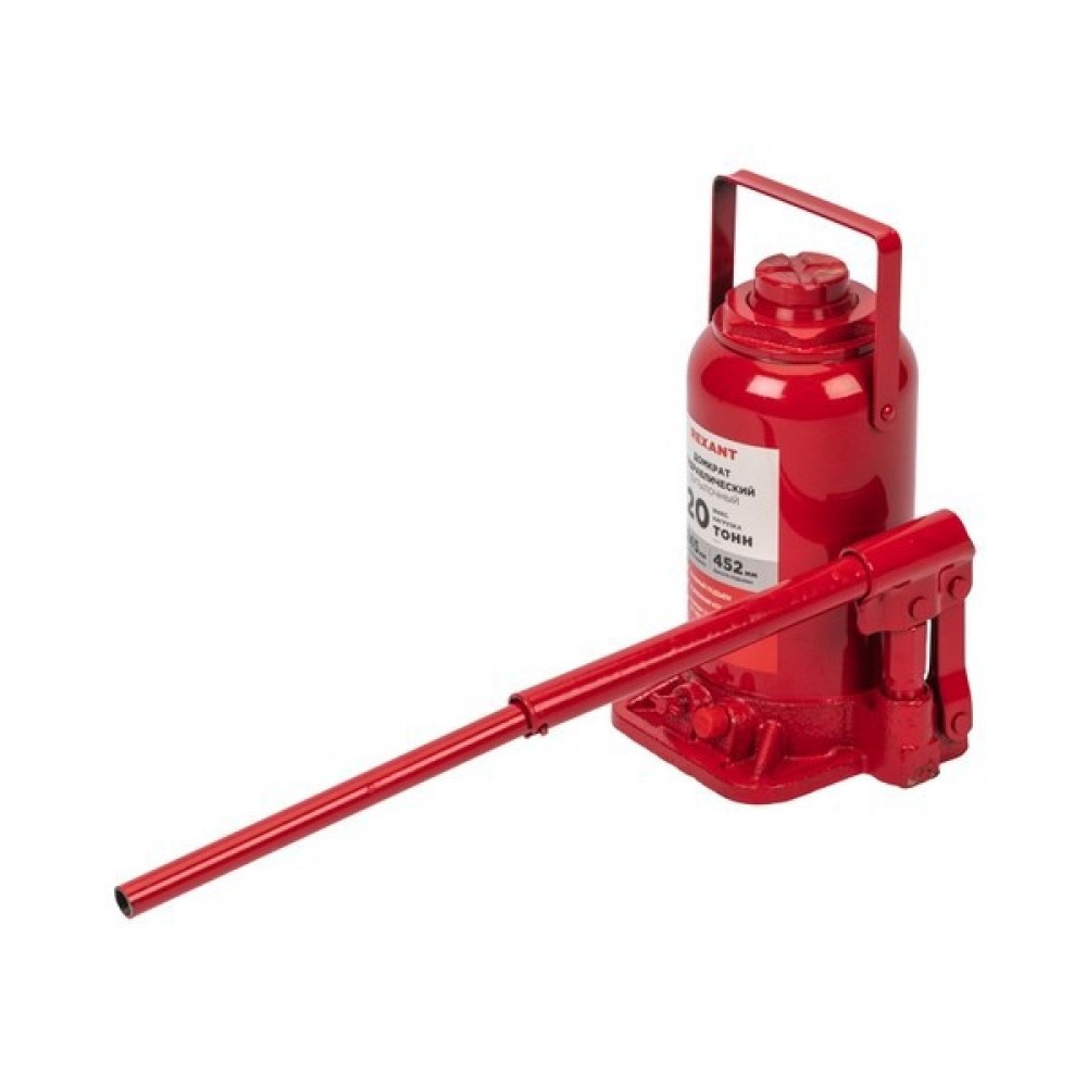 Домкрат бутылочный 20 т, высота подхвата 242 мм, высота подъма 452 мм
